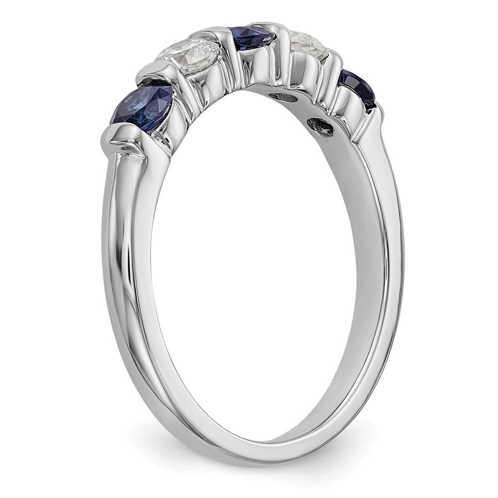 Shop Stylish 14K White Gold Eternity Band - 1/3 Carat Diamond & Blue Sapphire