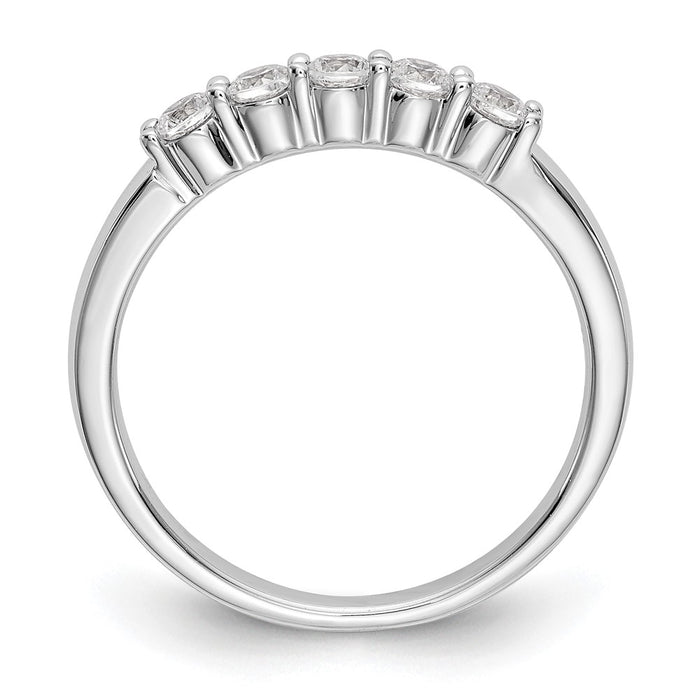 High-Quality 14K White Gold 5-Stone Diamond Band - 1/3 Carat, Stylish Value!-2