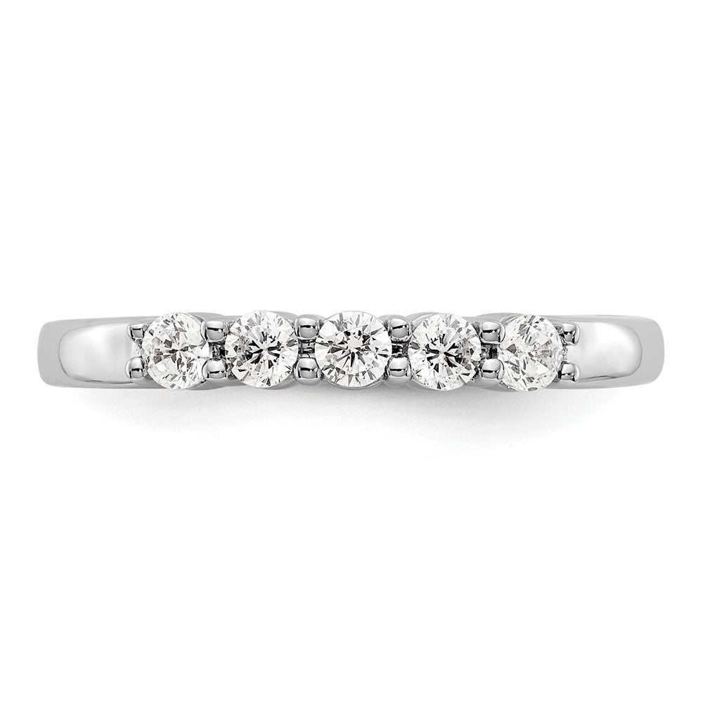 High-Quality 14K White Gold 5-Stone Diamond Band - 1/3 Carat, Stylish Value!