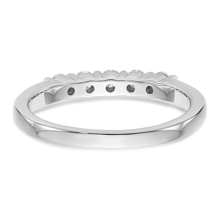High-Quality 14K White Gold 5-Stone Diamond Band - 1/3 Carat, Stylish Value!-5
