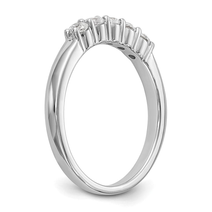 High-Quality 14K White Gold 5-Stone Diamond Band - 1/3 Carat, Stylish Value!-6