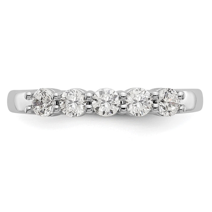 Buy Stylish 14K White Gold 5-Stone Diamond Band - 1/2 Carat Total Weight-4