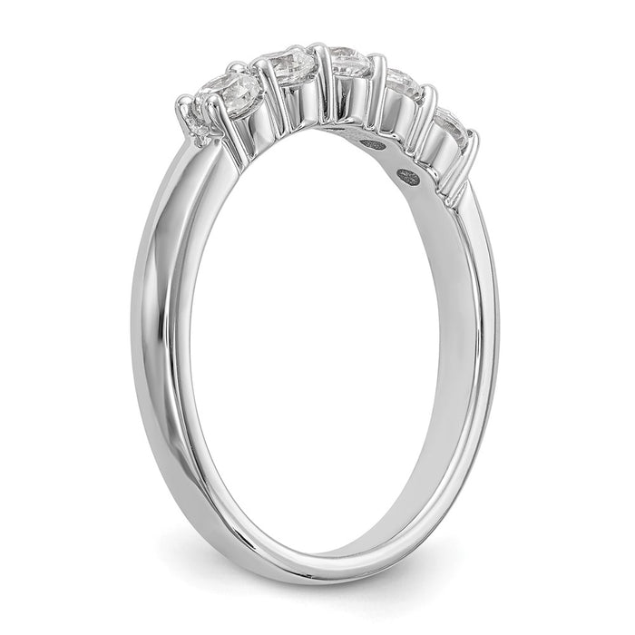 Buy Stylish 14K White Gold 5-Stone Diamond Band - 1/2 Carat Total Weight-6