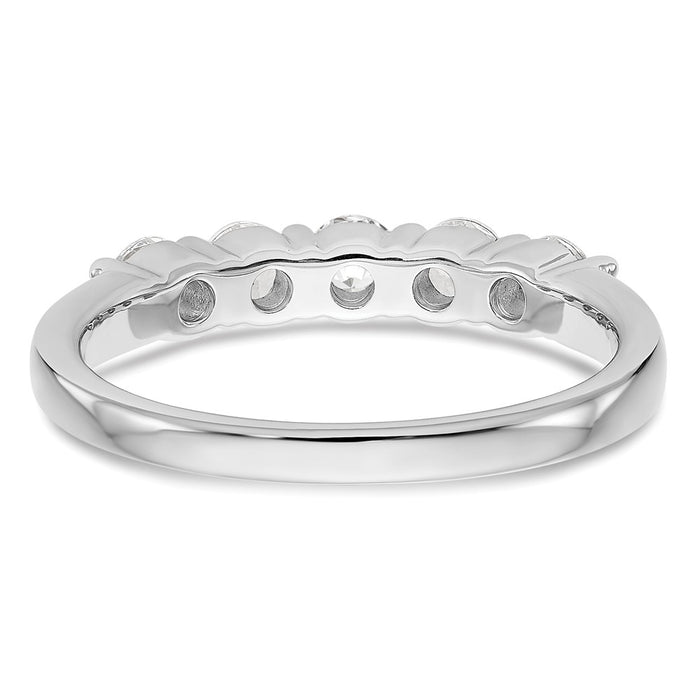 High-Quality 14K White Gold 5-Stone Diamond Band - 5/8 Carat Value Jewelry-5