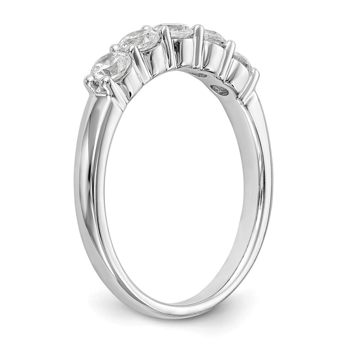 High-Quality 14K White Gold 5-Stone Diamond Band - 5/8 Carat Value Jewelry-6