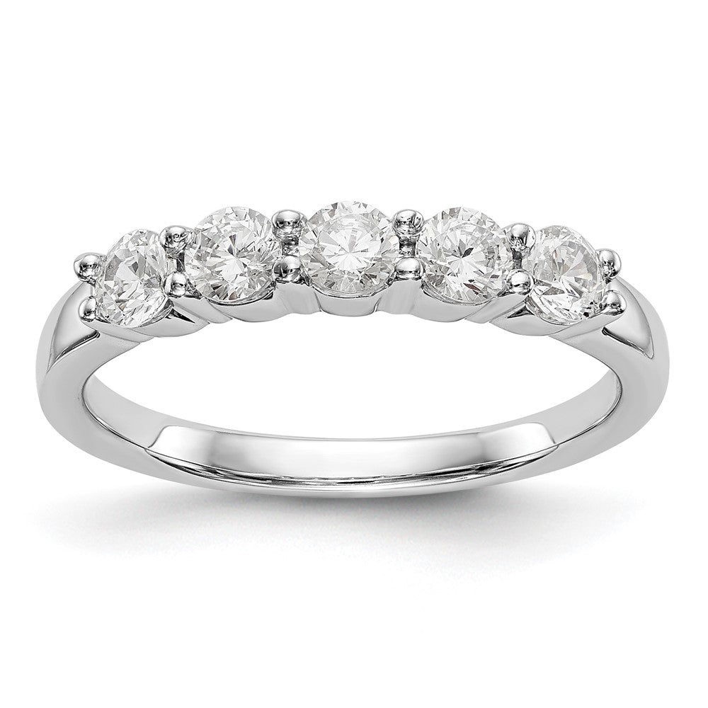 High-Quality 14K White Gold 5-Stone Diamond Band - 5/8 Carat Value Jewelry