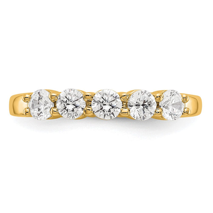 Exclusive 14K Yellow Gold 5-Stone Diamond Band Setting for 5 Round Diamonds (3.2mm)-4