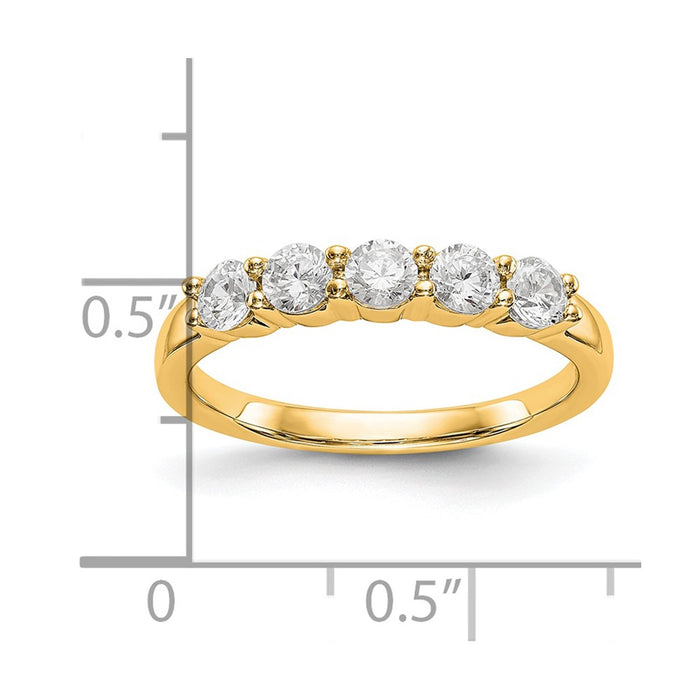 Exclusive 14K Yellow Gold 5-Stone Diamond Band Setting for 5 Round Diamonds (3.2mm)-7
