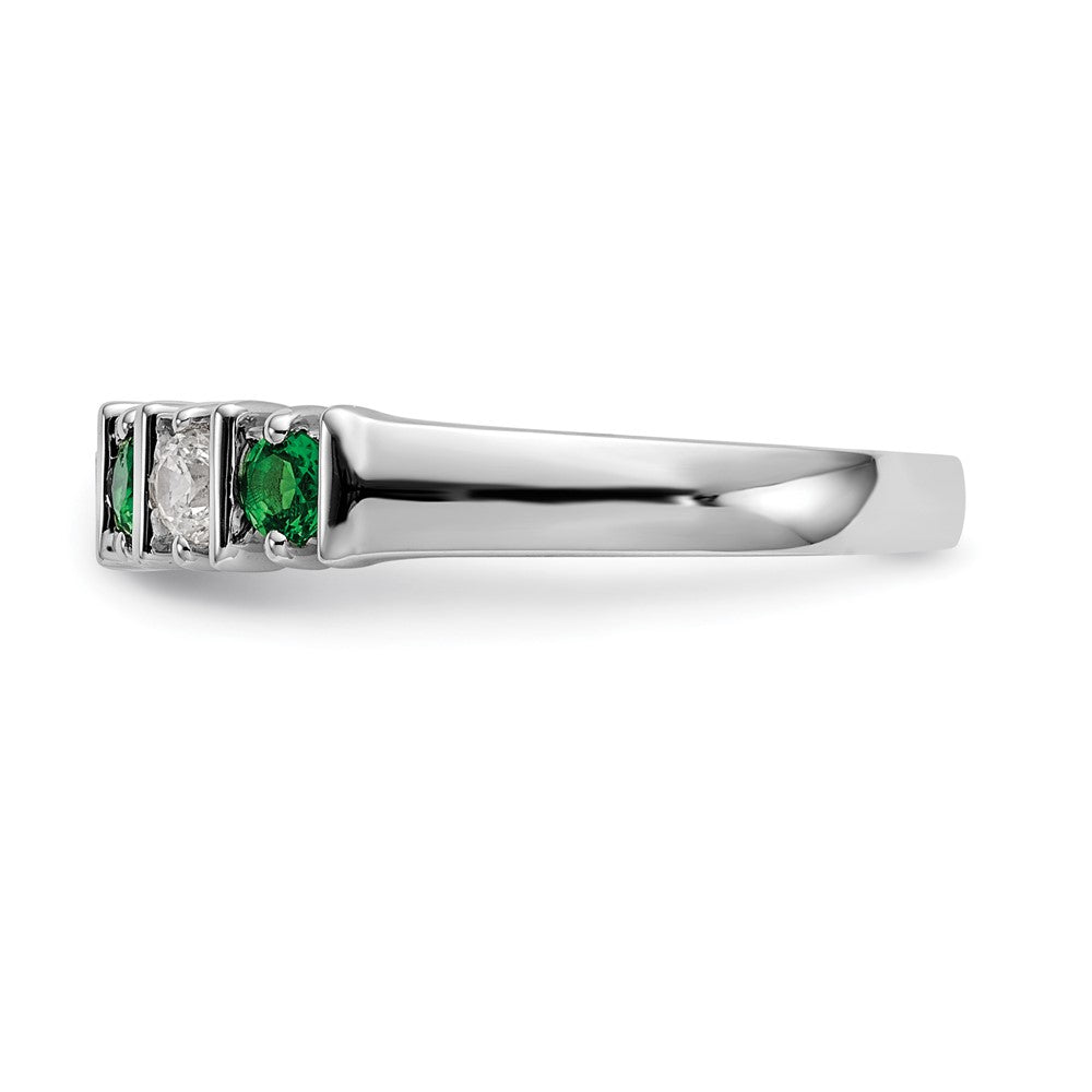 Buy Stylish 14K White Gold Diamond & Emerald Eternity Band, 1/5 Carat Weight