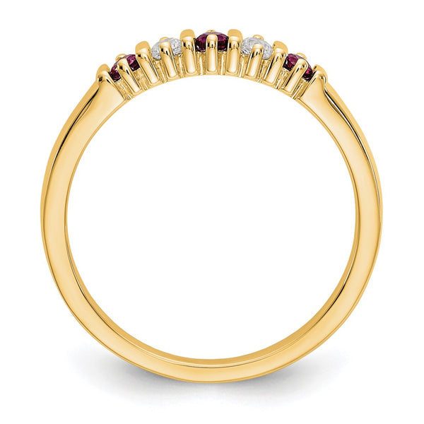 Exclusive 14K Gold Diamond & Ruby Full Band Ring - 1/15 Carat Value