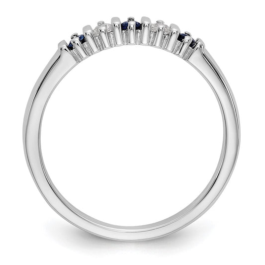 Exclusive 14K White Gold Diamond & Blue Sapphire Band, 1/15 Carat - Stylish Value!