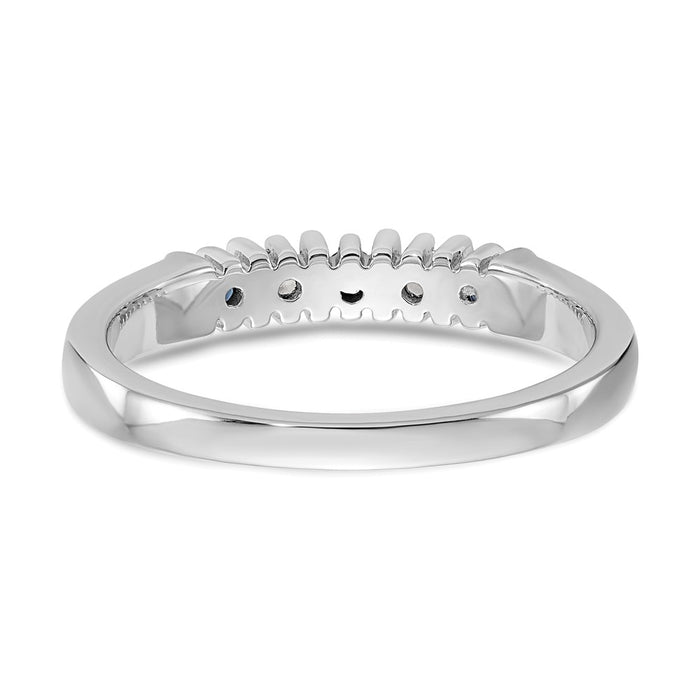 Exclusive 14K White Gold Diamond & Blue Sapphire Band, 1/15 Carat - Stylish Value!-5