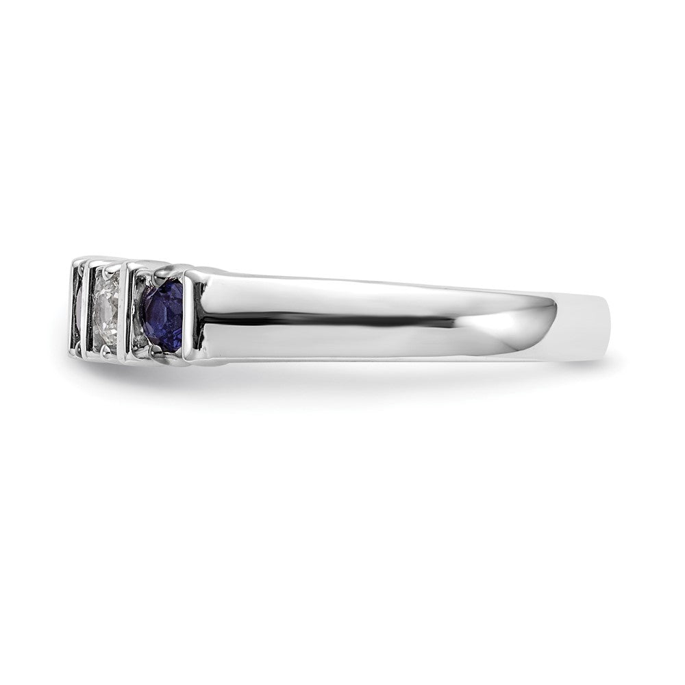 Buy Stylish 14K White Gold Eternity Band with 1/5 Carat Diamonds & Sapphires