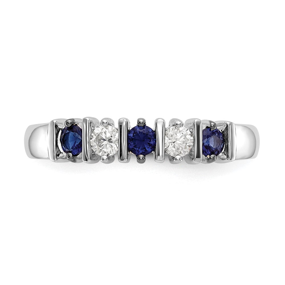 Buy Stylish 14K White Gold Eternity Band with 1/5 Carat Diamonds & Sapphires
