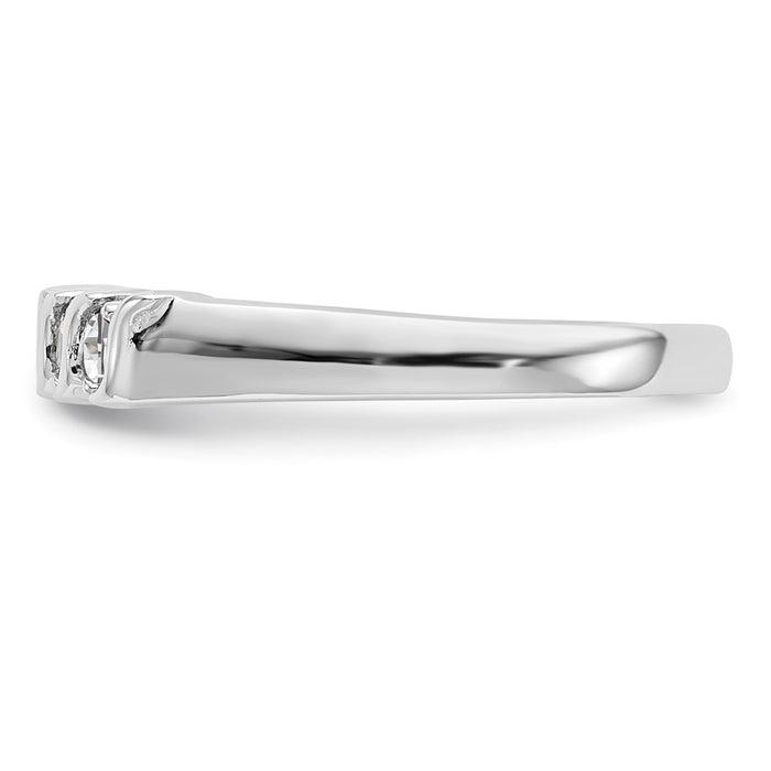 Buy Stylish 14K White Gold 5-Stone Diamond Band - 1/4 Carat Total Weight-3