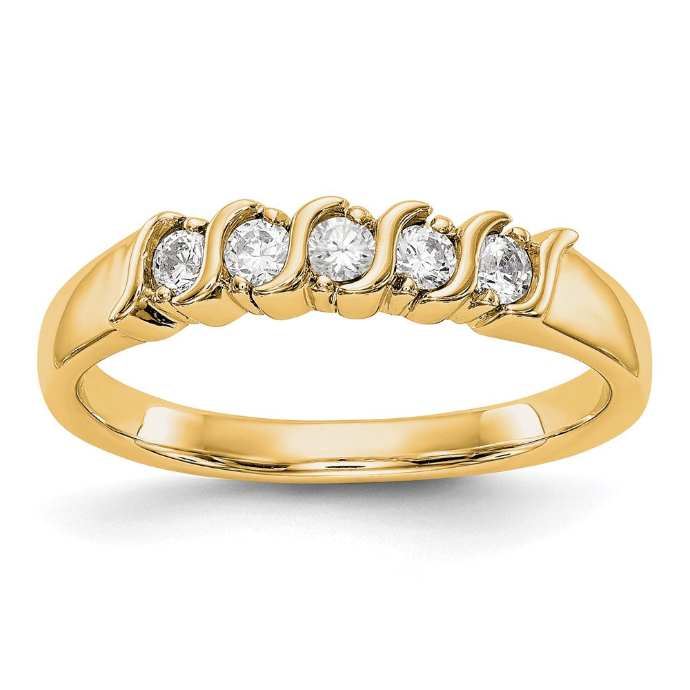 High-Quality 14K Yellow Gold 5-Stone Diamond Band - 1/4 Carat, Stylish Value!