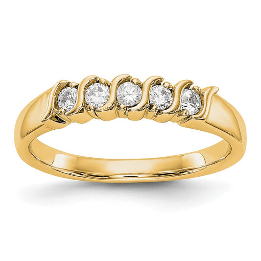 High-Quality 14K Yellow Gold 5-Stone Diamond Band - 1/4 Carat, Stylish Value!