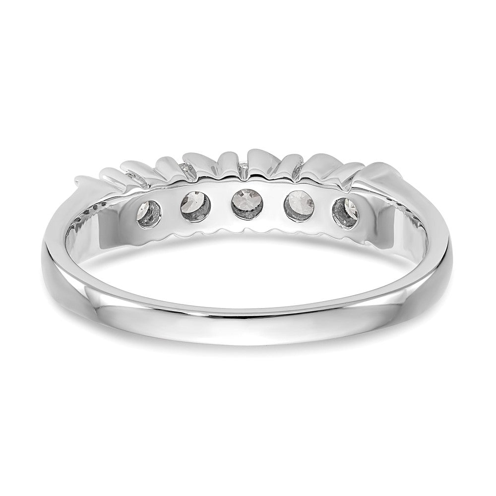Exclusive 14K White Gold 5-Stone Round Diamond Band - 1/2 Carat Luxury