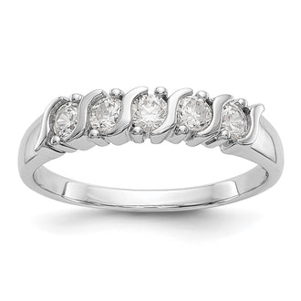Exclusive 14K White Gold 5-Stone Round Diamond Band - 1/2 Carat Luxury