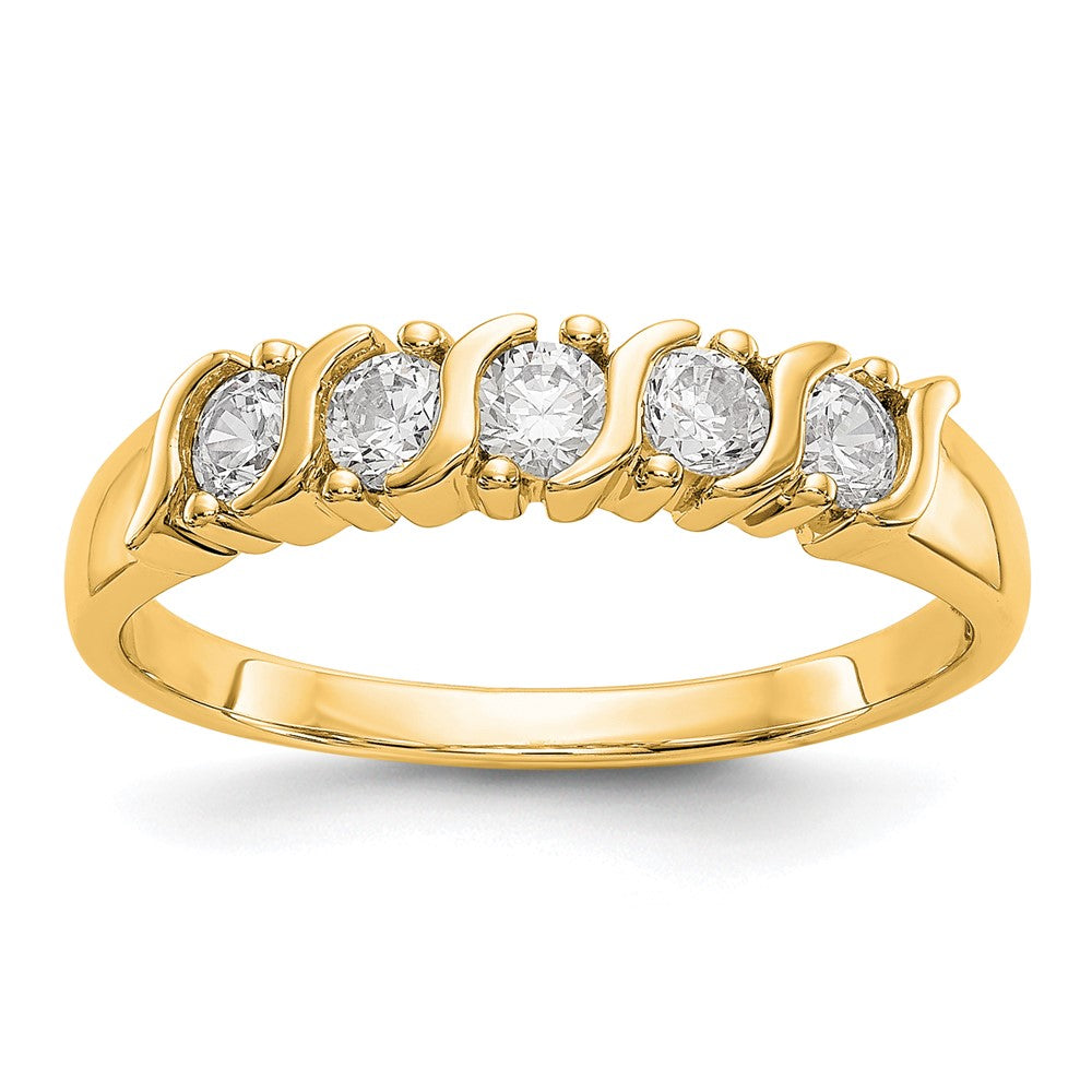 Buy Stylish 14K Yellow Gold 5-Stone Diamond Band for 2.9mm Round Stones