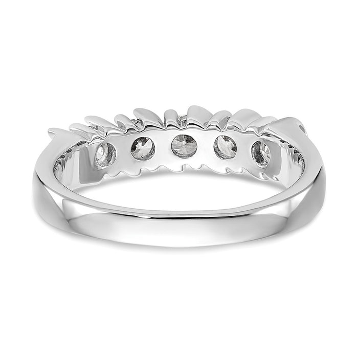 Buy Stylish 14K White Gold 5-Stone Diamond Band - 3/4 Carat Value-5