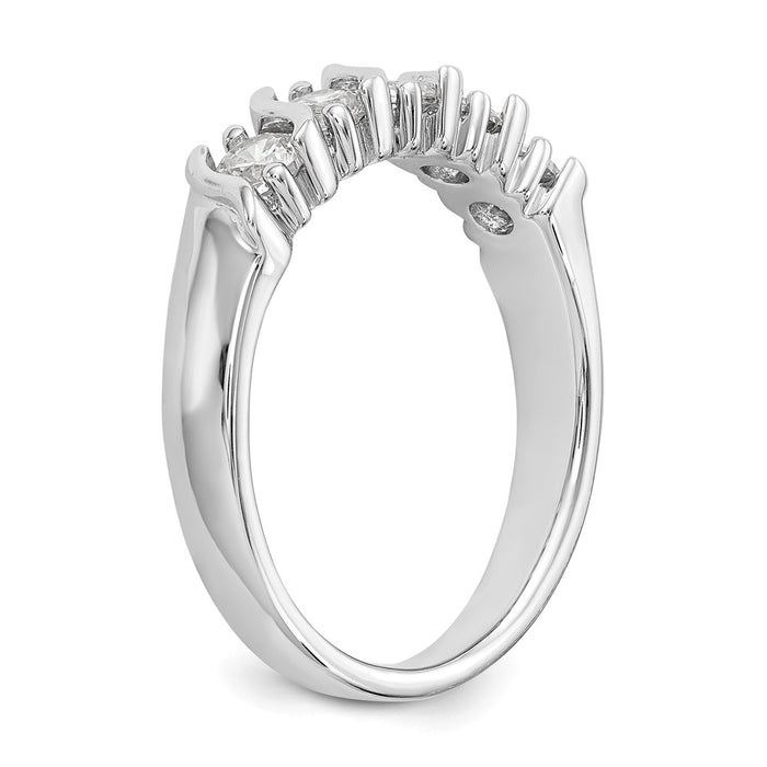 Buy Stylish 14K White Gold 5-Stone Diamond Band - 3/4 Carat Value-6