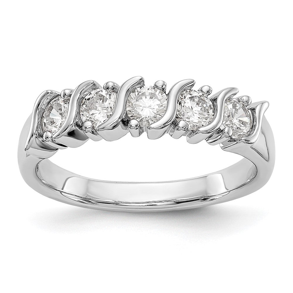 Buy Stylish 14K White Gold 5-Stone Diamond Band - 3/4 Carat Value