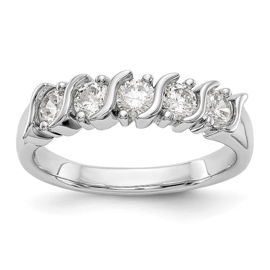 Buy Stylish 14K White Gold 5-Stone Diamond Band - 3/4 Carat Value