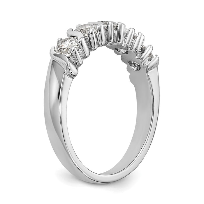 Buy 14K White Gold 5-Stone Round Diamond Band - 1 Carat Luxury Elegance-6
