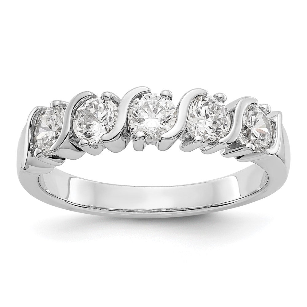 Buy 14K White Gold 5-Stone Round Diamond Band - 1 Carat Luxury Elegance