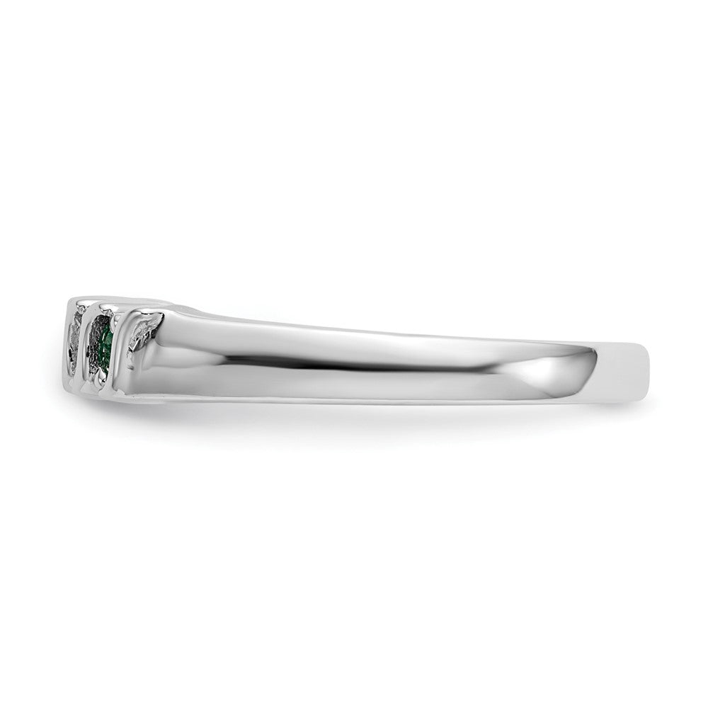 Shop Stylish 14K White Gold Diamond & Emerald Eternity Band - 1/10 Carat