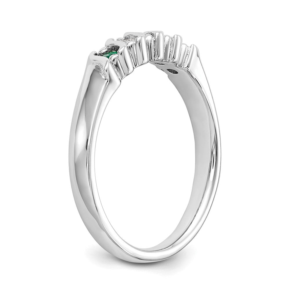 Shop Stylish 14K White Gold Diamond & Emerald Eternity Band - 1/10 Carat