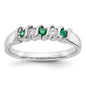 Shop Stylish 14K White Gold Diamond & Emerald Eternity Band - 1/10 Carat-1