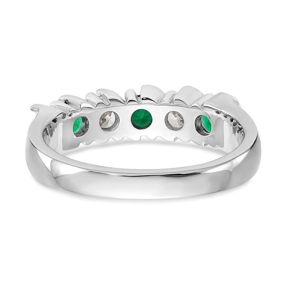 Shop Stylish 14K White Gold Eternity Band with 1/3 Carat Diamond & Emerald