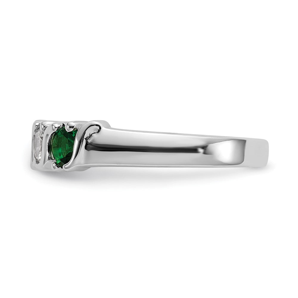 Exclusive 14K White Gold 3/8 Carat Diamond & Emerald Eternity Band - Stylish Value