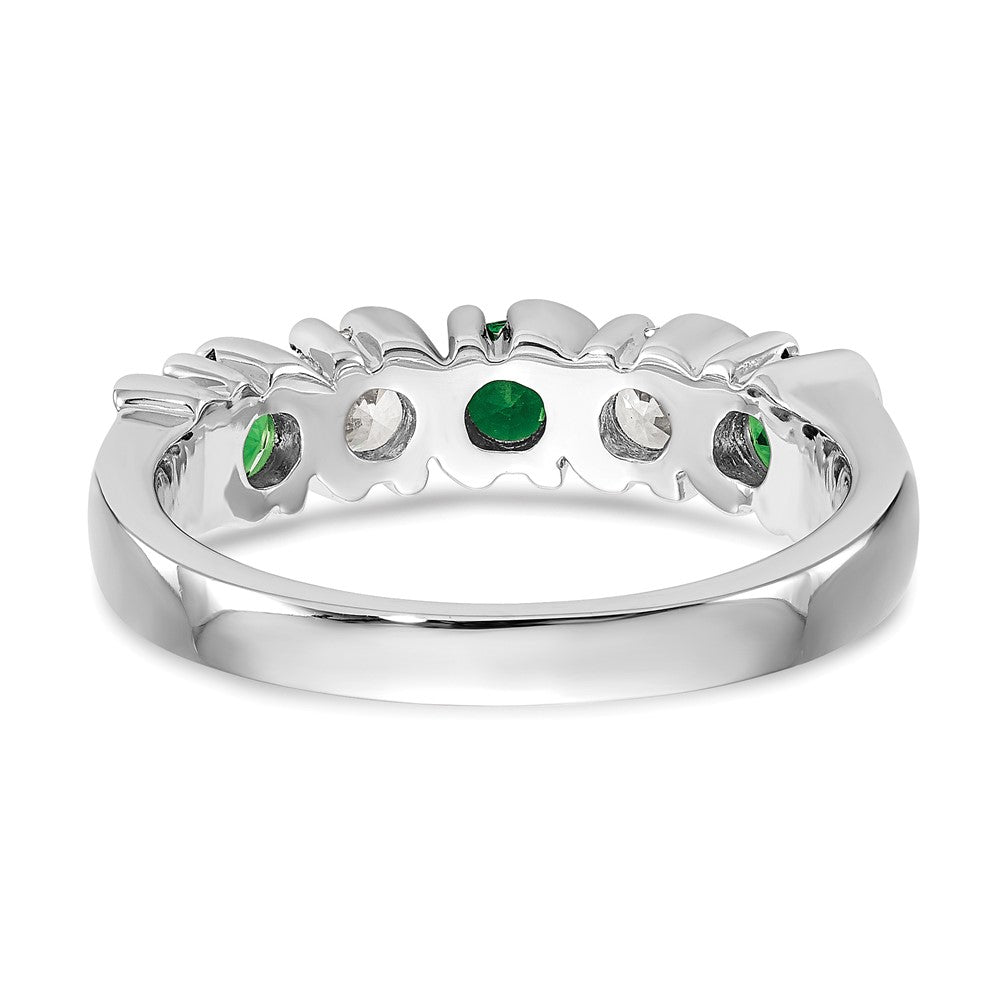 Exclusive 14K White Gold 3/8 Carat Diamond & Emerald Eternity Band - Stylish Value
