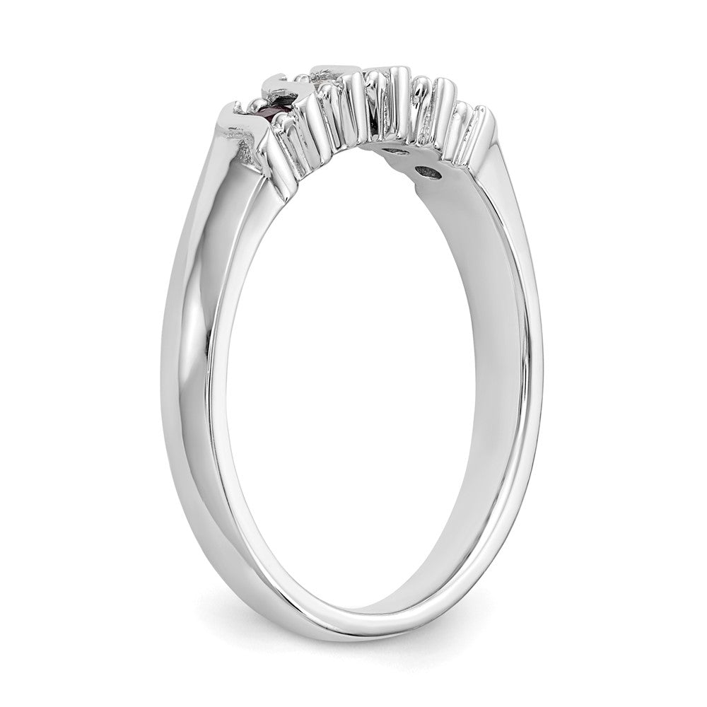 Buy Stylish 14K White Gold Diamond & Ruby Full Band Ring - 1/10 Carat Diamonds