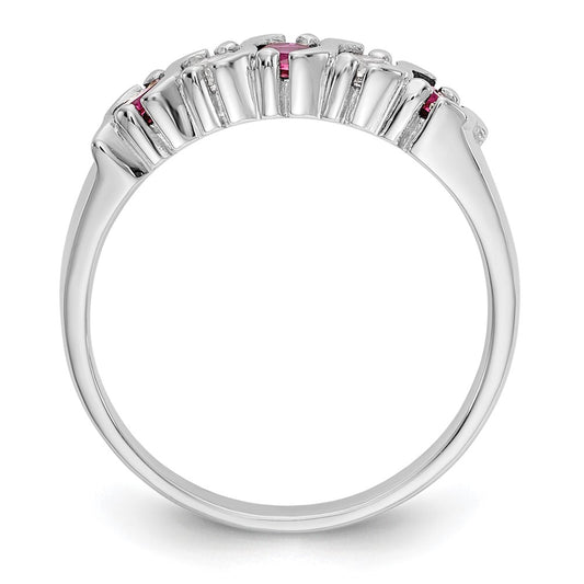 Exclusive 14K White Gold Eternity Band with 1/5 Carat Diamond & Ruby - Stylish Value