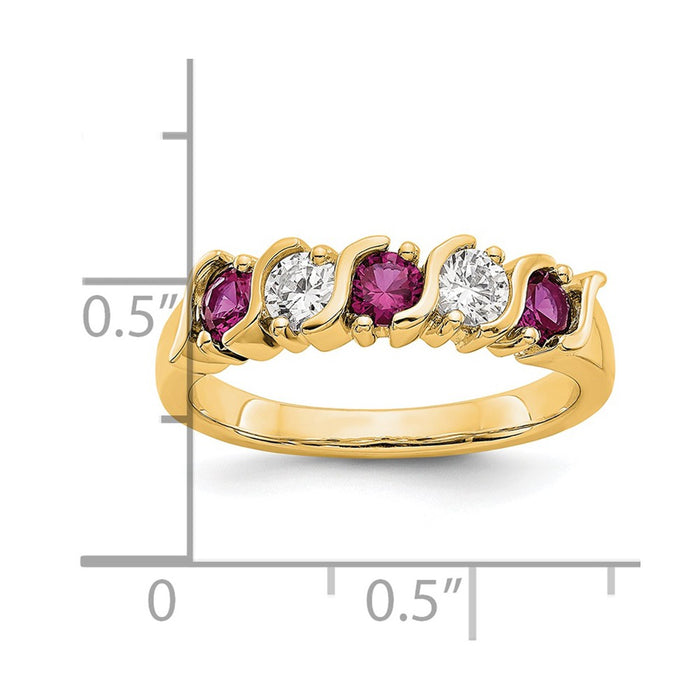 Shop Exclusive 14K Yellow Gold Eternity Band with 1/3 Carat Diamonds & Rubies-3