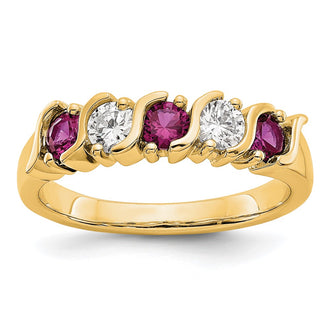 Shop Exclusive 14K Yellow Gold Eternity Band with 1/3 Carat Diamonds & Rubies