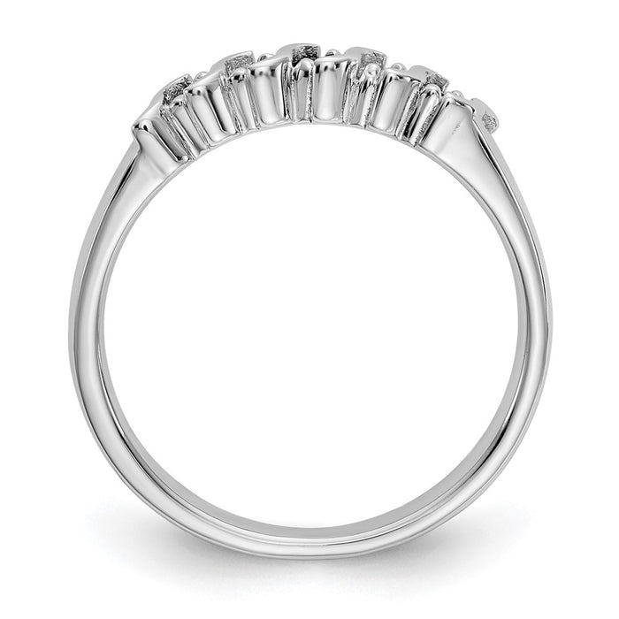 Buy 14K White Gold Diamond & Blue Sapphire Eternity Band - Stylish 1/10 Carat-2