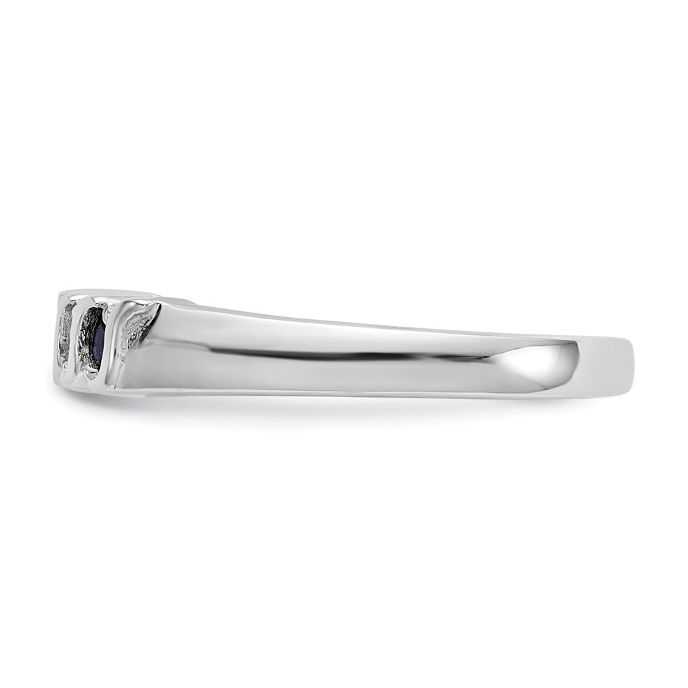 Buy 14K White Gold Diamond & Blue Sapphire Eternity Band - Stylish 1/10 Carat