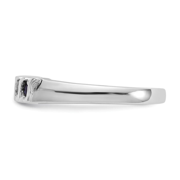 Buy 14K White Gold Diamond & Blue Sapphire Eternity Band - Stylish 1/10 Carat-3