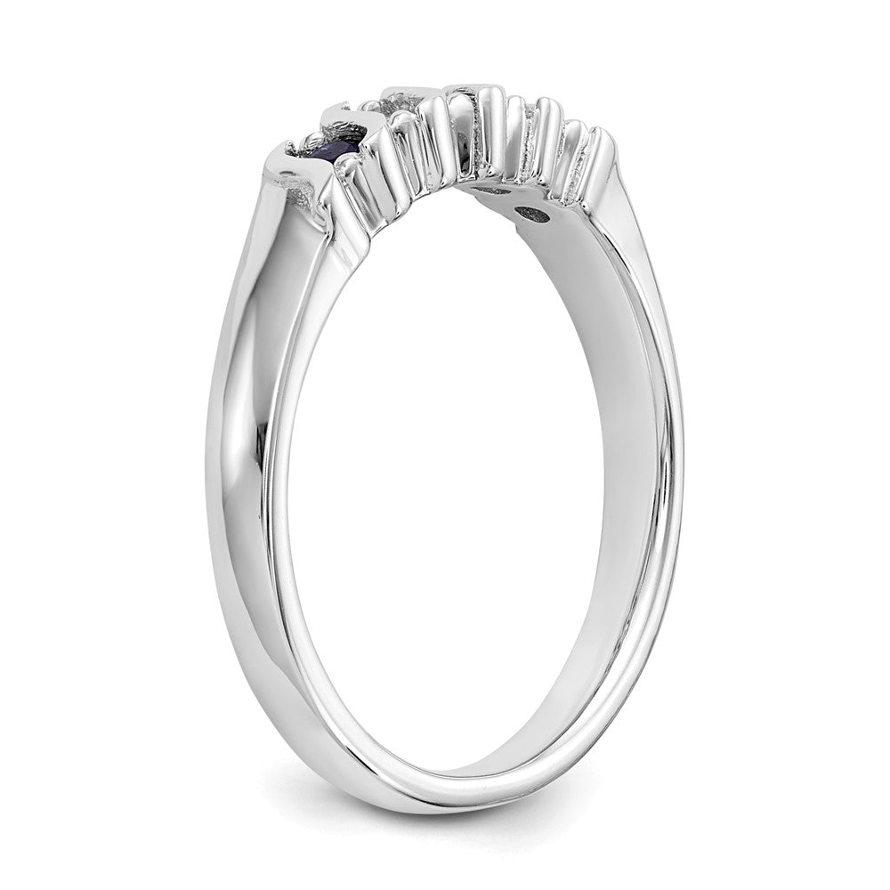 Buy 14K White Gold Diamond & Blue Sapphire Eternity Band - Stylish 1/10 Carat