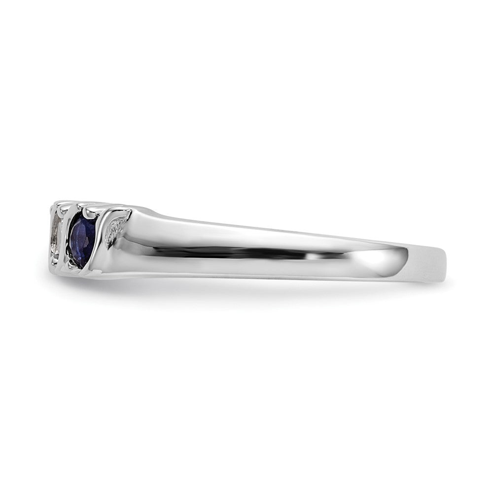 Buy Stylish 14K White Gold Eternity Band with 1/5 Carat Diamonds & Sapphires