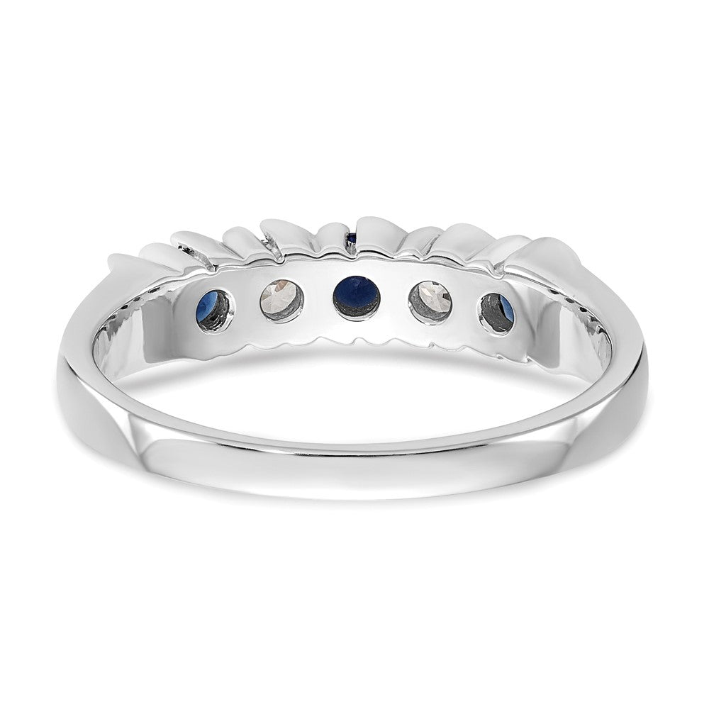 Buy Stylish 14K White Gold Eternity Band with 1/5 Carat Diamonds & Sapphires