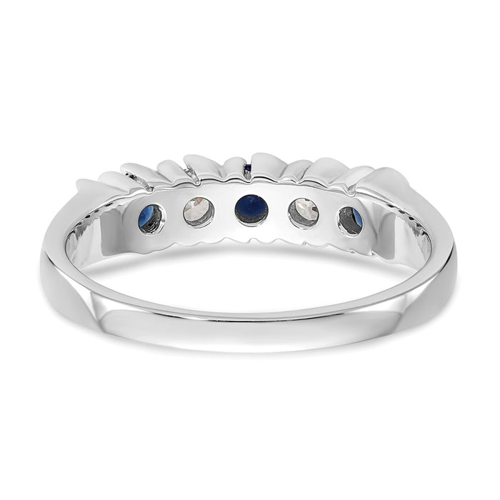 Buy Stylish 14K White Gold Eternity Band with 1/5 Carat Diamonds & Sapphires-5