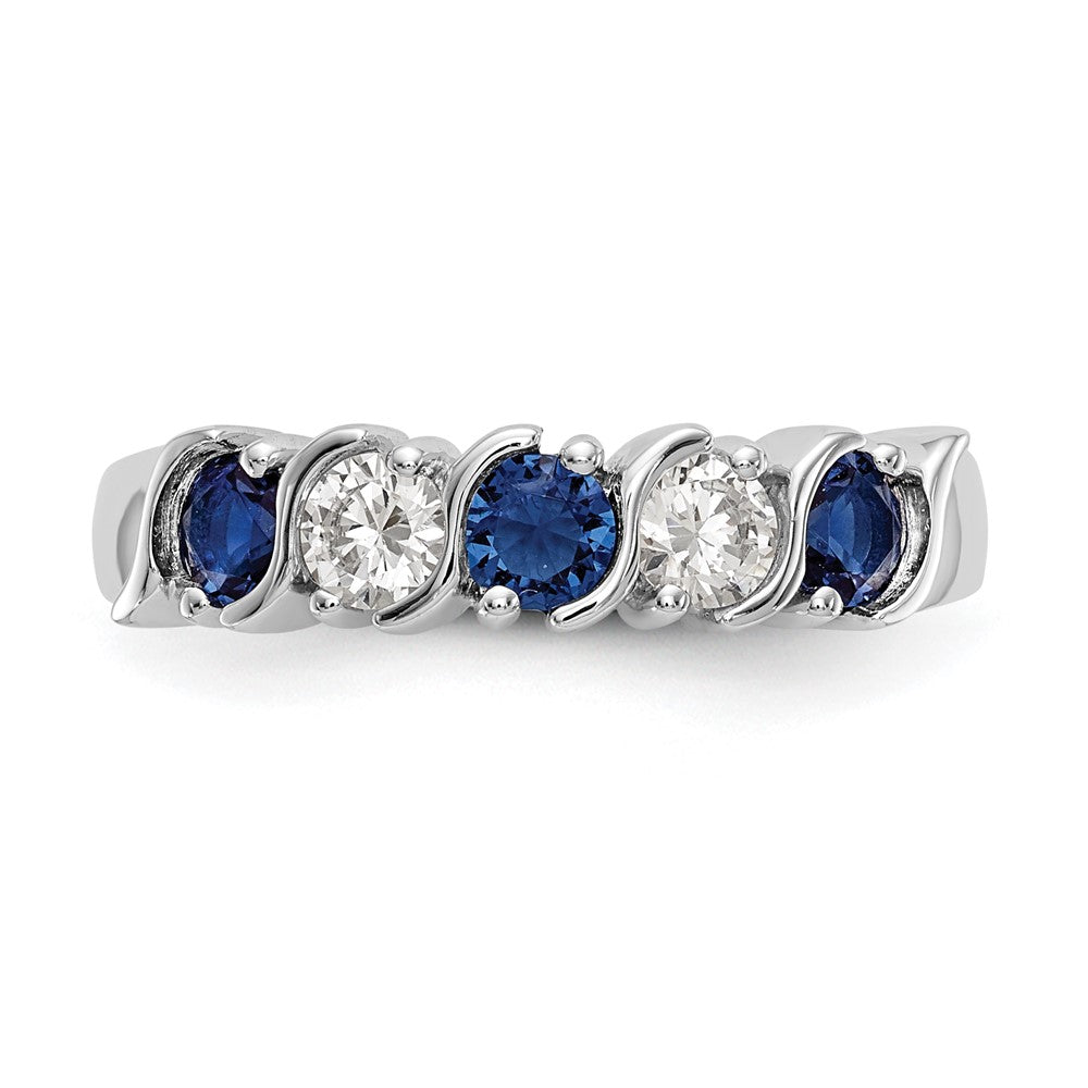 Buy Exclusive 14K White Gold Eternity Band with 1/3 Carat Diamond & Sapphire