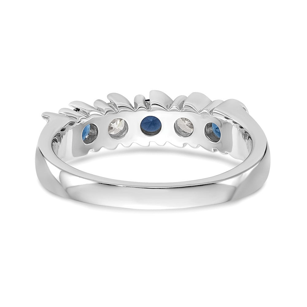 Buy Exclusive 14K White Gold Eternity Band with 1/3 Carat Diamond & Sapphire