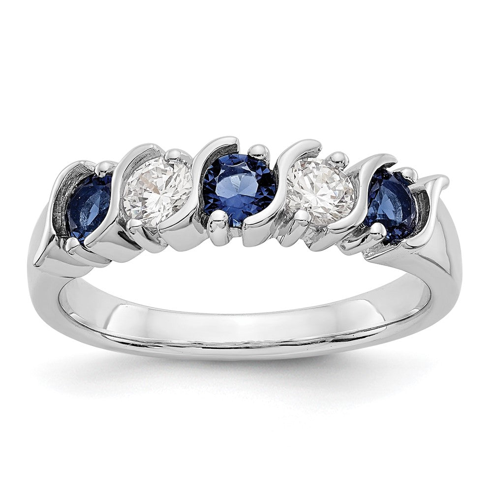 Buy Exclusive 14K White Gold Eternity Band with 1/3 Carat Diamond & Sapphire